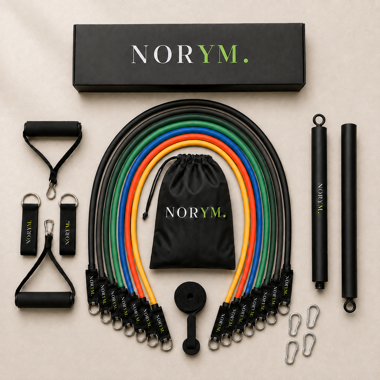 NORYM Pro – komplett kit med band, stång, handtag och väska